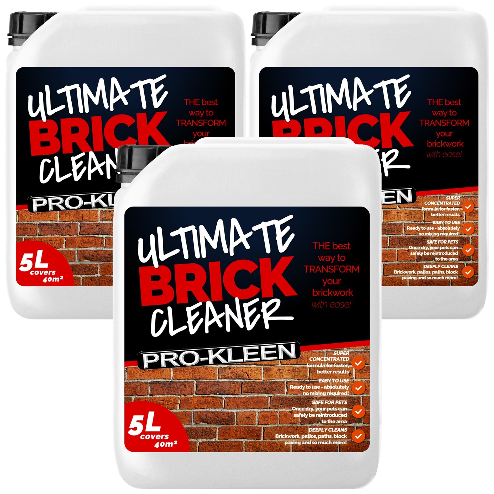 ProKleen Ultimate Brickwork Cleaner Removes Black Spot Dirt Path Patio 15L