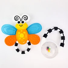 Sassy Flutterby Teether with Handle Water-filled Bumpy Texture & Baby Rattle