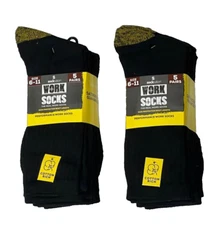 5-Pack Mens Socksation™ Cotton Rich Ultimate Re-Inforced Work Boot Socks UK 6-11