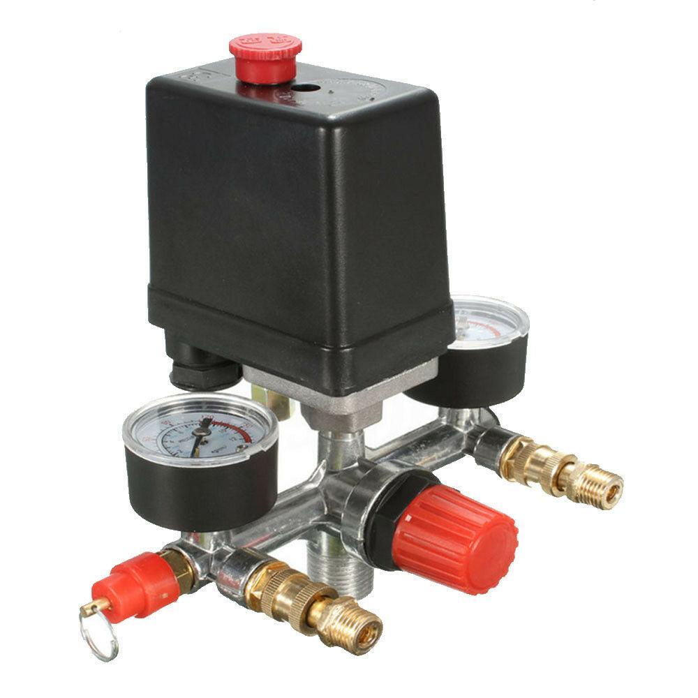 Pump Pressure Air Compressor Control Value Switch+Valve Gauge Set Spare Fittings