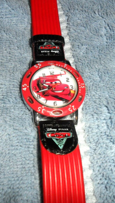Disney Kids Pixar Cars Watch Black & Red Band Working CRS409 | eBay