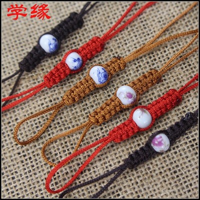 Rope Blue And White Porcelain Beads Pot Of Rope 5pcs/lot Pot Lid String Macrame