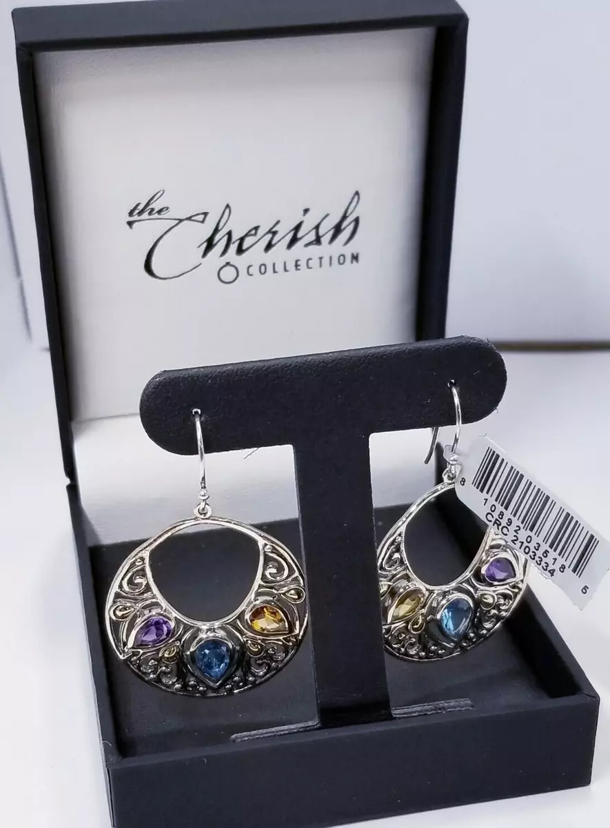 The Cherish Collection Sterling Silver 18k Yellow Gold Multi Gem