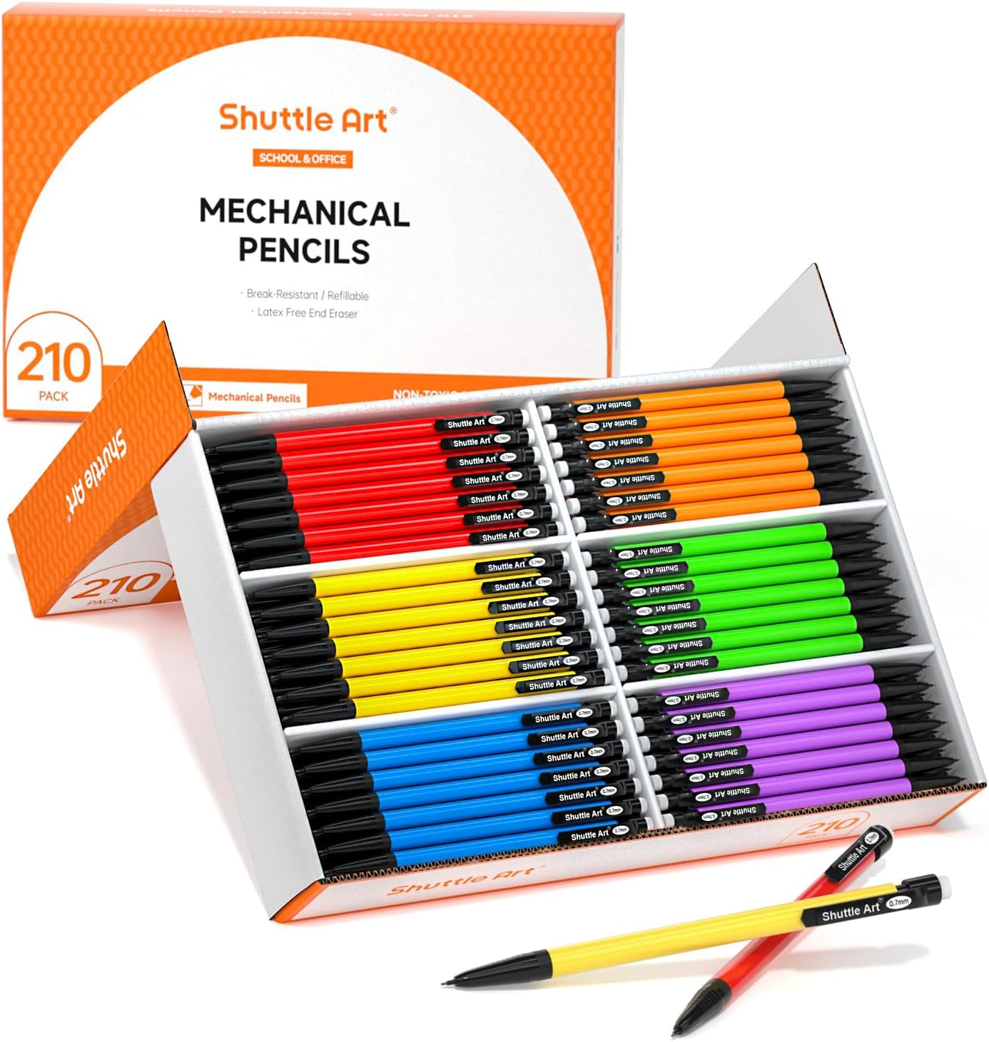 210-Pack 0.7mm HB #2 Mechanical Pencils Bulk Medium Point Set-image