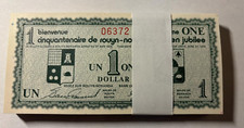 Bundle 100 consecutive  banknotes  1$ 1976 JUBILEE Rouyn-Noranda  * Very RARE *