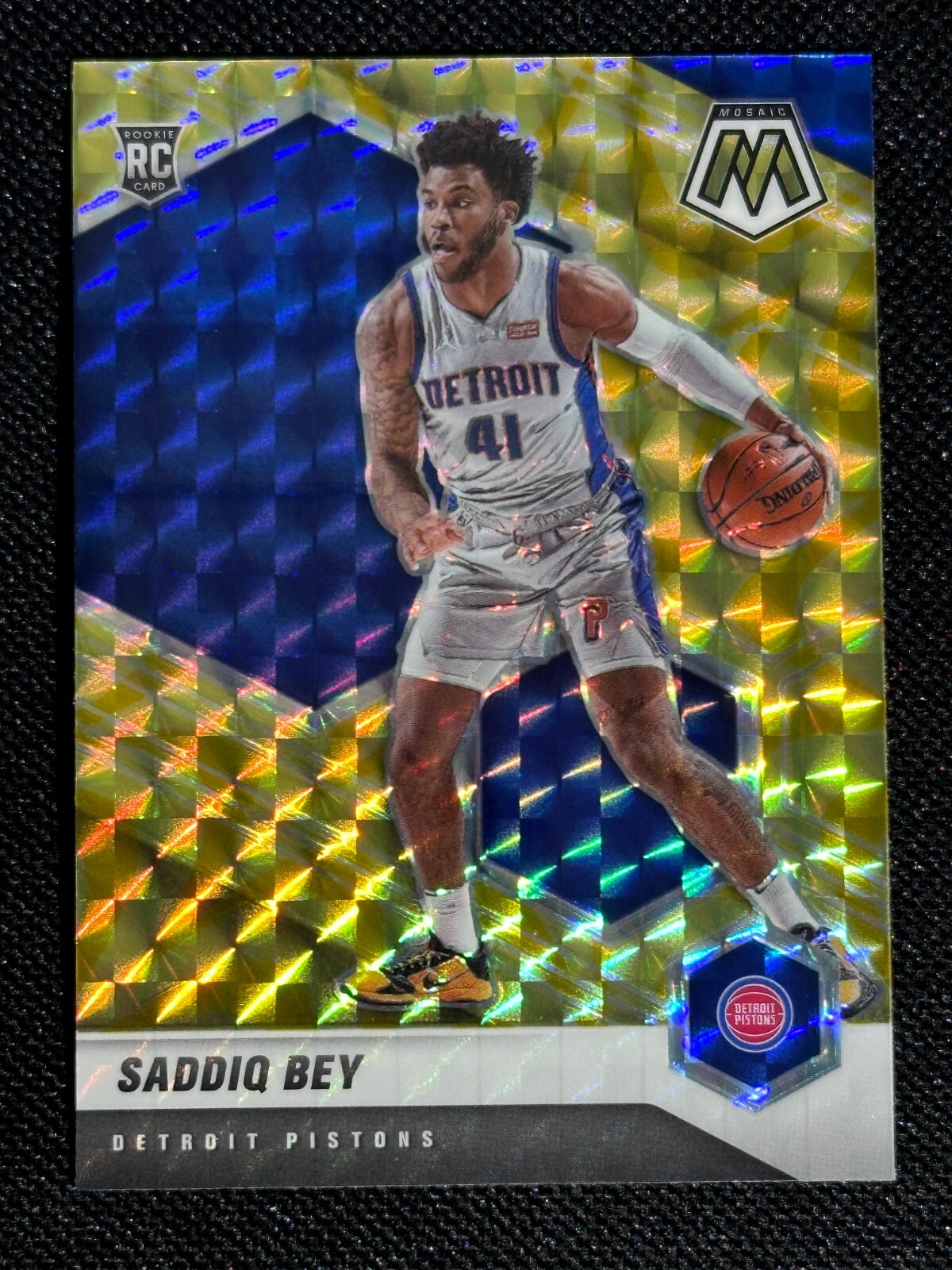 Saddiq Bey RC 2020-21 Panini Mosaic REACTIVE YELLOW PRIZM #209
