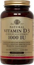 Solgar Vitamin D3 Cholecalciferol 1000 IU 250 Softgels