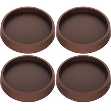 4 Pcs 2.5" Furniture Coasters Caster Cups Furniture Leg Protectors Rubber Pads