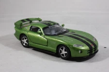 Dodge Viper GTSR Diecast Pull Back Car 1/36 Green w/ Black Stripes Kinsmart 2012