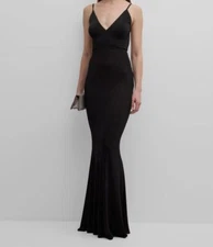 $750 The New Arrivals Women Black Pfeiffer Sleeveless V-Neck Mermaid Dress Sz 40
