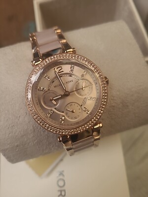特別価格!Michael Kors Rose Gold-Tone Mini Parker MK6110 Michael Kors MK6110 Mini Parker Ladies Rose Gold Stainless