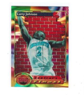 LARRY JOHNSON 1993-94 Topps Finest #109 Central's Finest Refractor Card HOF