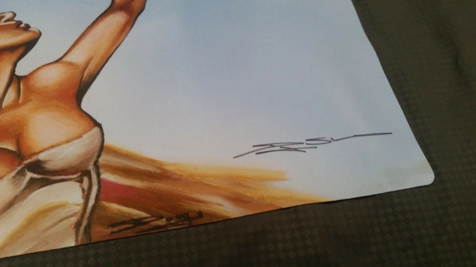 Serra Angel Play Mat MTG SIGNED Playmat Douglas Shuler OFFICIAL Wizards Magic - Image 2 of 2