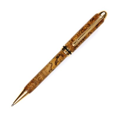 Designer Twist Pen - Yellow Box Elder, Titanium Nitride