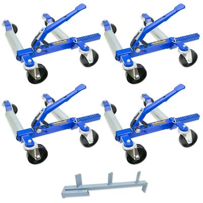 Jackco 1500 LB 12.5  Wheel Car Positioning Dolly -Ratcheting (4 Pack with Stand)