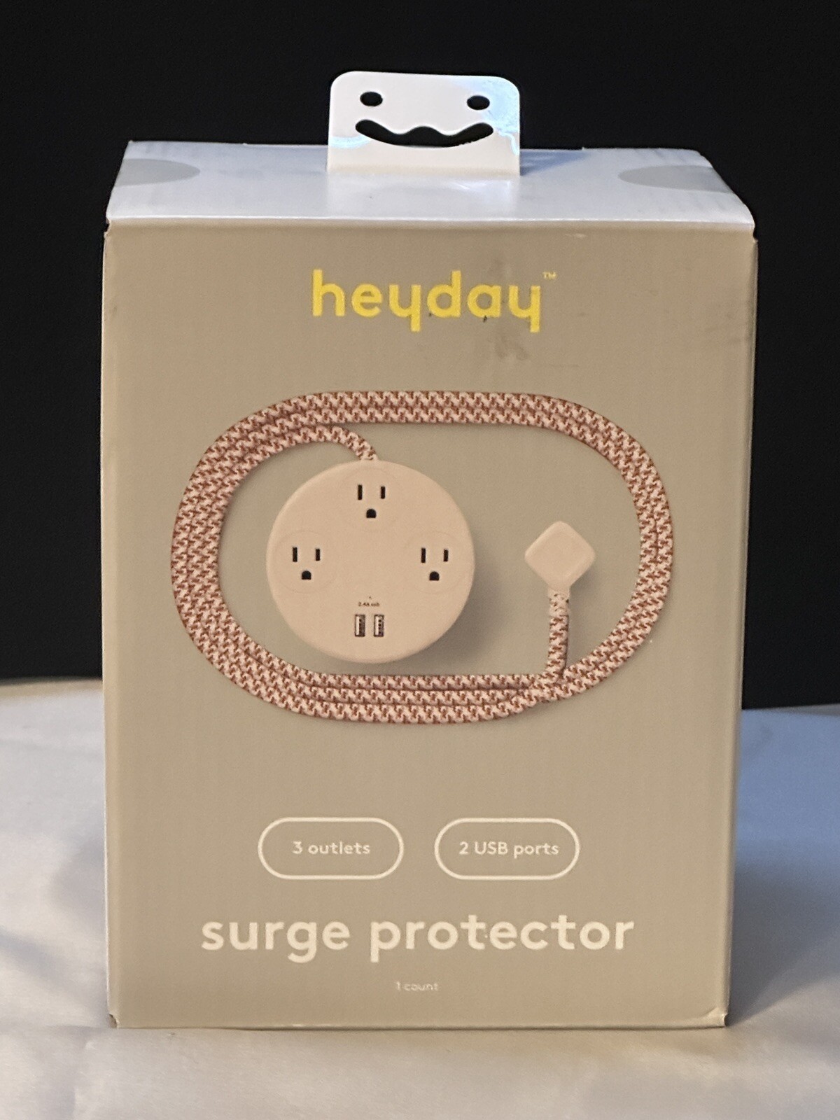 heyday™ 3Outlet Surge Protector with 6' Extension Cord Stone White eBay
