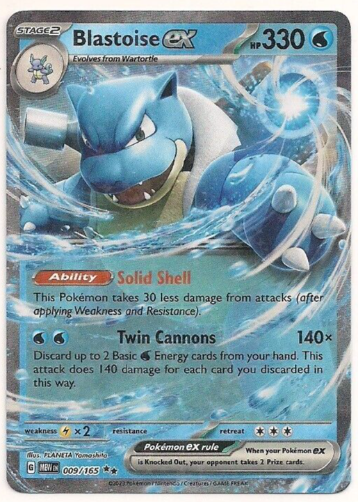 Pokemon Card Blastoise ex 009/165 Scarlet Violet 151 SV Pokemon Card Blastoise ex 009/165 Scarlet Violet 151 SV