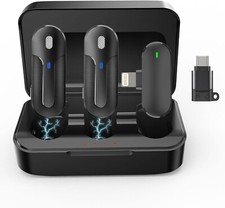 Wireless Lavalier Microphone for iPhone iPad 2 Pack Mini Microphone with C