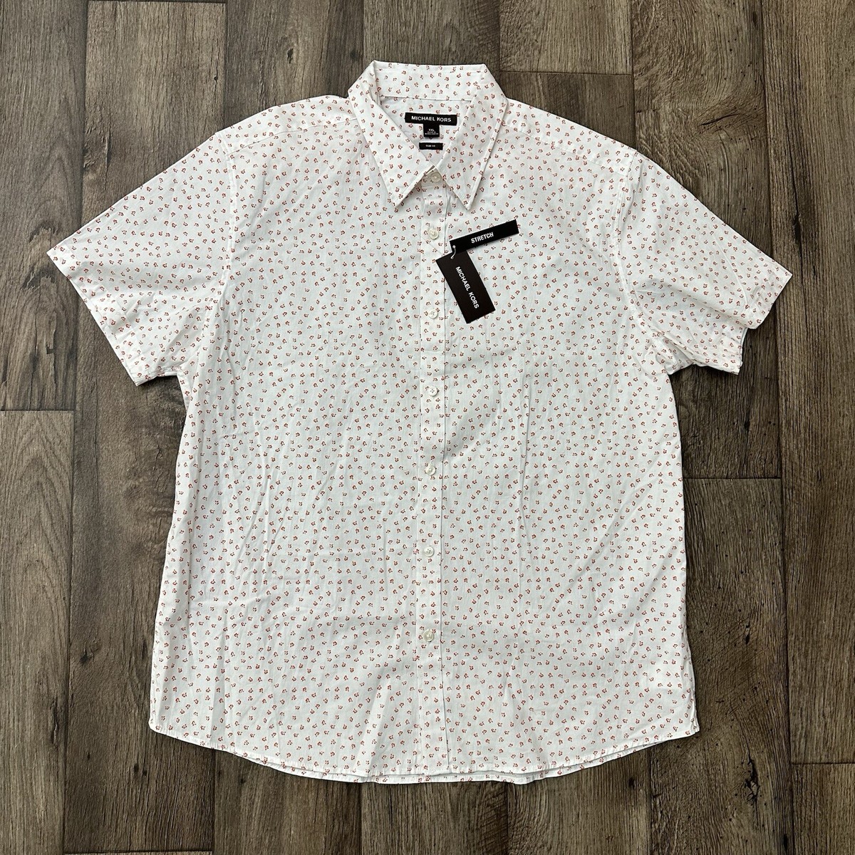 $118 Michael Kors slim stretch fit dress shirt Men's Size XXL | eBay