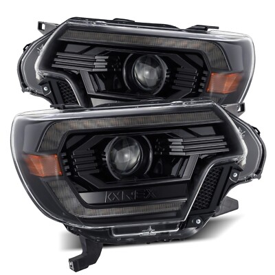 For 12-15 Toyota Tacoma Luxx Alpha Black LED Projector Headlights Headlamps