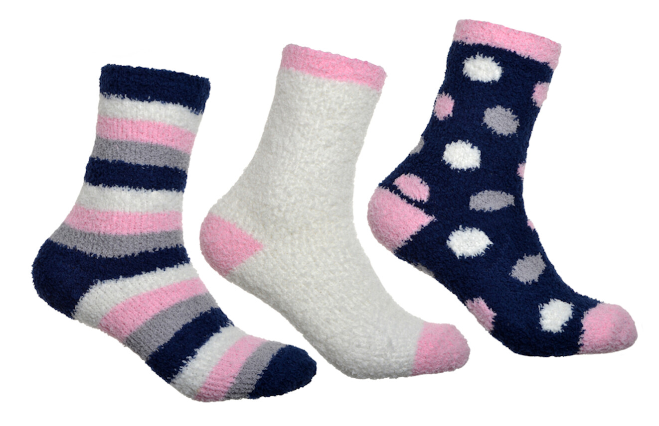 WB Socks Ladies Soft, Warm & Cosy Fluffy Socks 3 pairs per pack