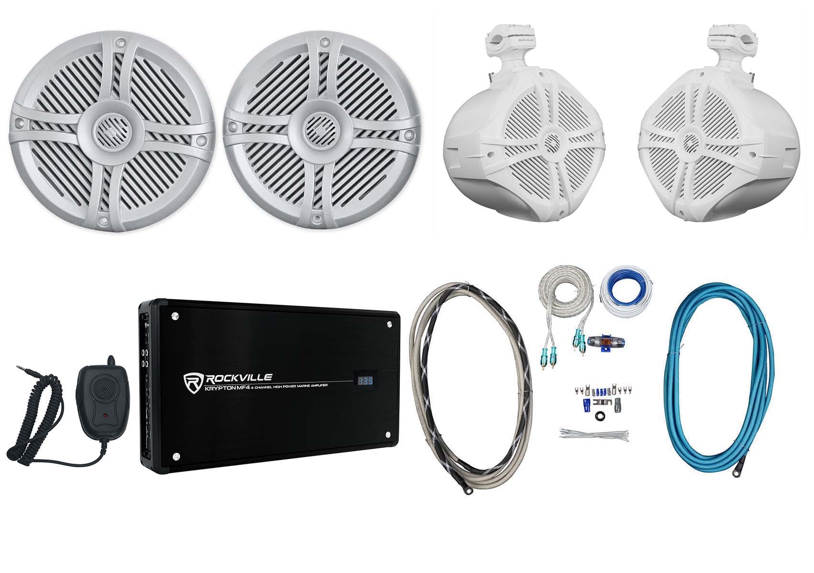 2 Морские лодочные колонки Rockville RMSTS65S 65 2 8 вейкбордов Усилитель Комплект проводов