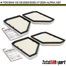 4Pcs Engine Air Filter for BMW X5 X6 2020-2025 X7 2024 Alpina XB7 Left & Right