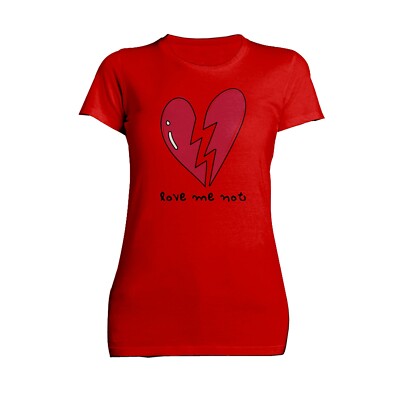 Urban Attitude Anti Valentine Love Me Not Damen T-Shirt SKINNY FIT (rot)