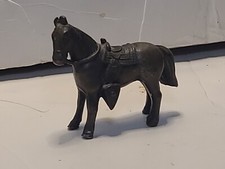 Vintage Horse Figurine Western Saddle Cast Metal 2"H x 2.25"W