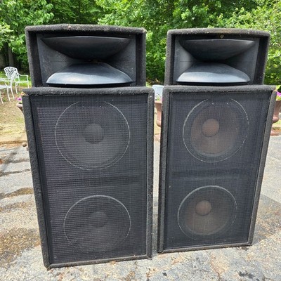 (2) Peavey SP 4 Pro Audio DJ Passive Dual 15'' 3-Way PA Speakers Vintage USED