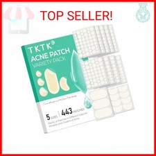TKTK 443 Count Pimple Patches for Face, Hydrocolloid Acne Patch Bulk, Acne Stick