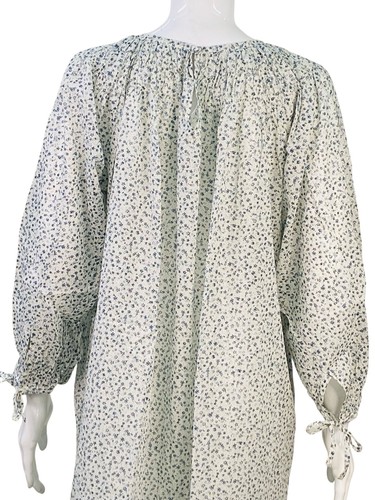 Doen Femmes Boho Imprimé Floral Coton Blanc Plissé Court Mini Robe Taille M - Photo 10 sur 15