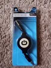 3 Foot Retractable Stereo Audio Jack Car AUX Cable for PC iPhone Galaxy iPod MP3