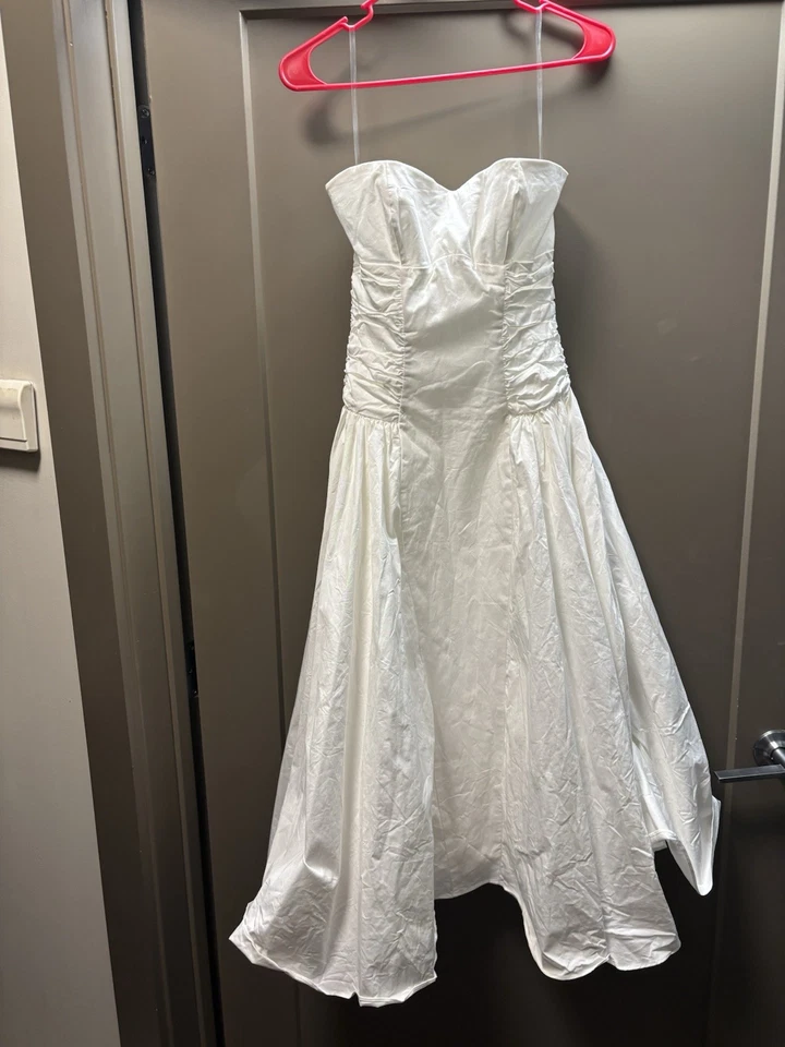 Vestido House Of Cb Georgiana Blanco Algodón Talla Pequeña Foto 4 de 4