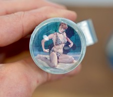 Vintage 1950s Hollywood Pin-up Suicide Steering Wheel Knob Spinner Rat Rod Blue