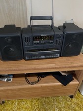 VTG Emerson AC2420 Dual Deck Stereo Radio Cassette Recorder Boombox Tested Works