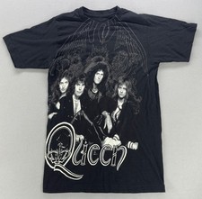 Queen II Photo Black Band Shirt Bohemian Rhapsody Vintage Crest Logo Black READ