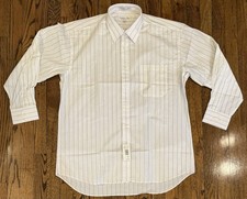 NWT NOS VTG Christian Dior Chemise Dress Shirt White Pin Stripe Men  s 16.5 32/33