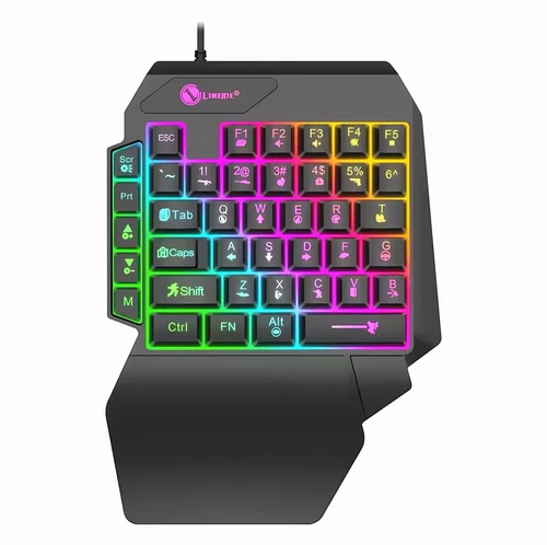 35-Key One-Handed Mini Gaming Keyboard, Wired USB, Ultra-Thin Backlit
