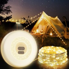33FT 2 in 1 Rechargeable Christmas Fairy Lights, 7 Modes, Waterproof Lantern,...
