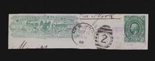 Fragment Ancien Mexique 1888 Wells Fargo & Co + Timbre Juarez + Transit New York