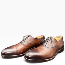 Salvatore Ferragamo Tramezza Cap Toe Oxfords Mens 9 D Brown Leather Italy 8162