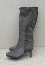 Boden grey suede high heeled knee high boots size 6 used nice quality