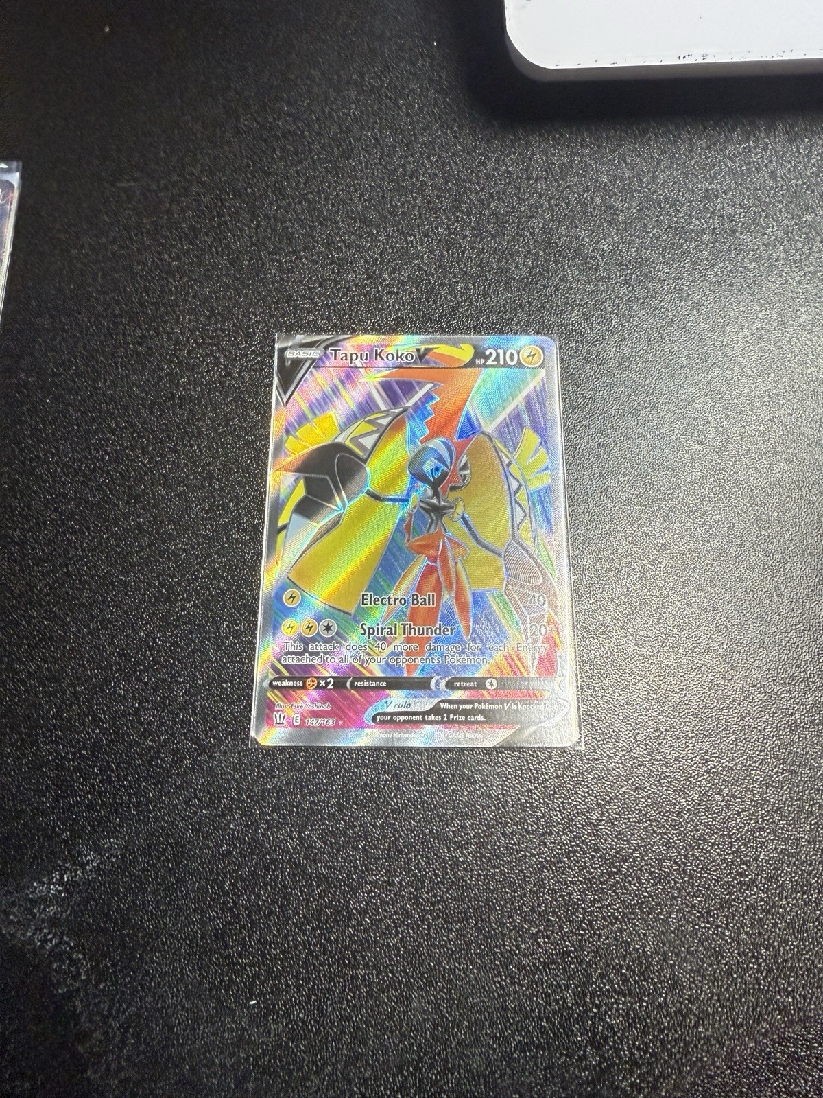 Tapu Koko v Full Art Holo Card 147/163 Battle Styles Near Mint Condition