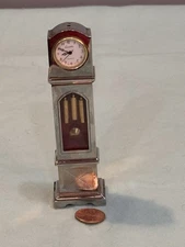 Vintage Miniature Grandfather Clock – Heavy All Metal Quartz, Pendulum, NOT WORK