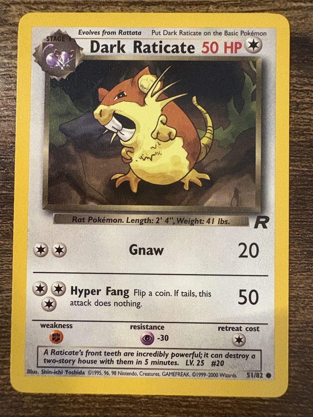 Dark Raticate Common Team Rocket 51/82 NM