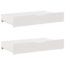 WALPLUS Under-Bed Drawers 2 pcs White 95x55x17 cm Solid Pine Wood