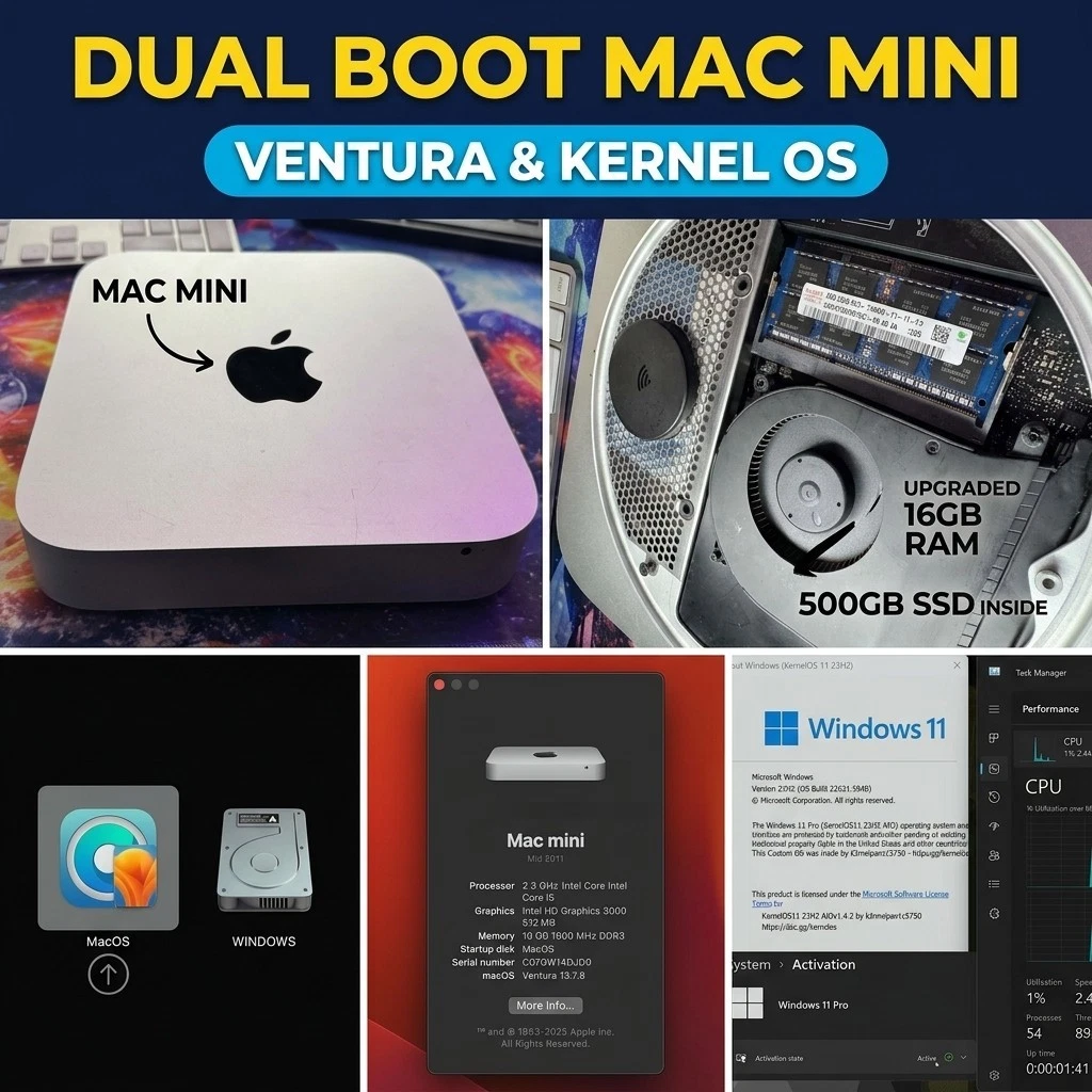 Apple Mac mini 2011 Apple Desktops 500 GB SSD Capacity-In-One