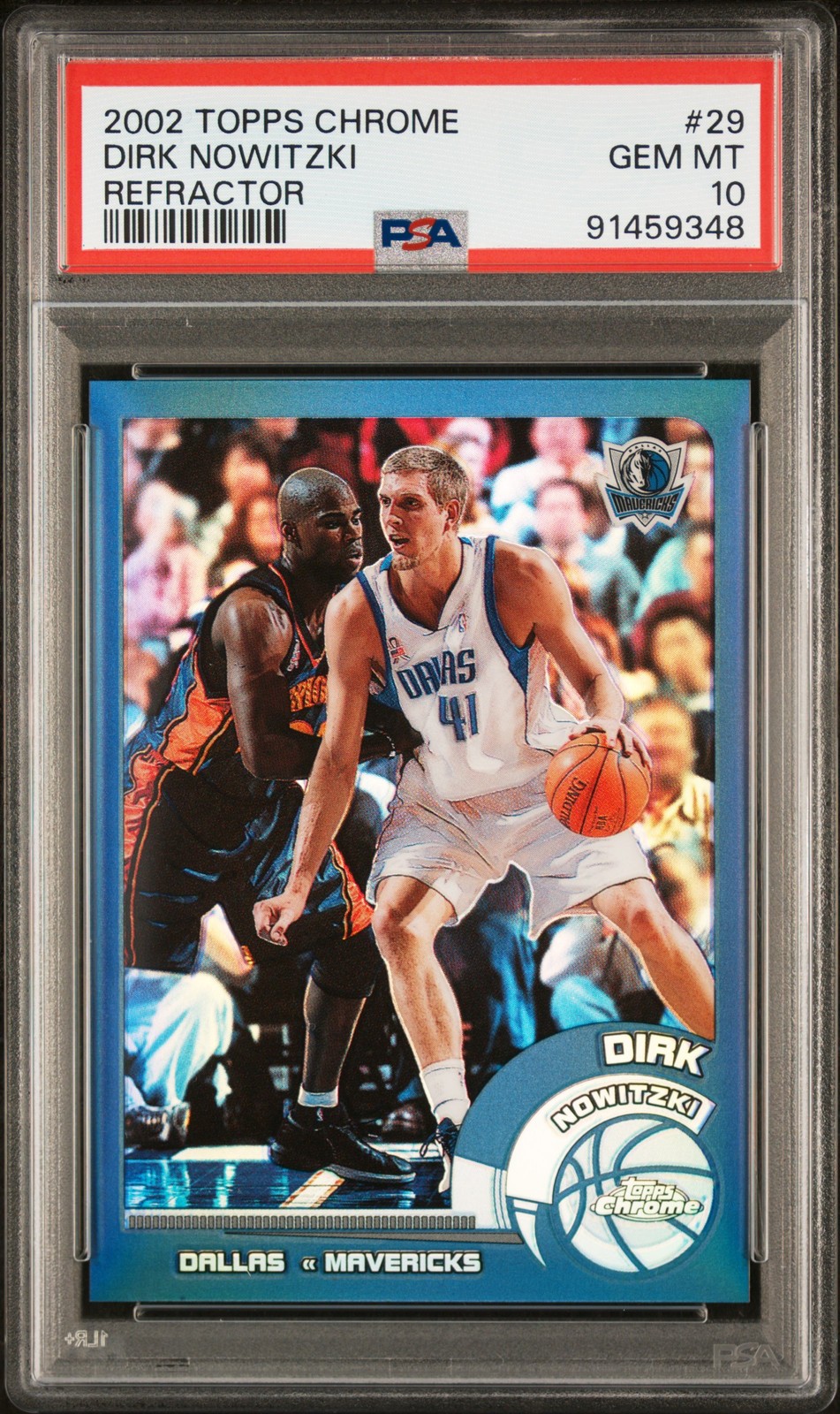 2002 TOPPS CHROME REFRACTOR #29 DIRK NOWITZKI PSA 10