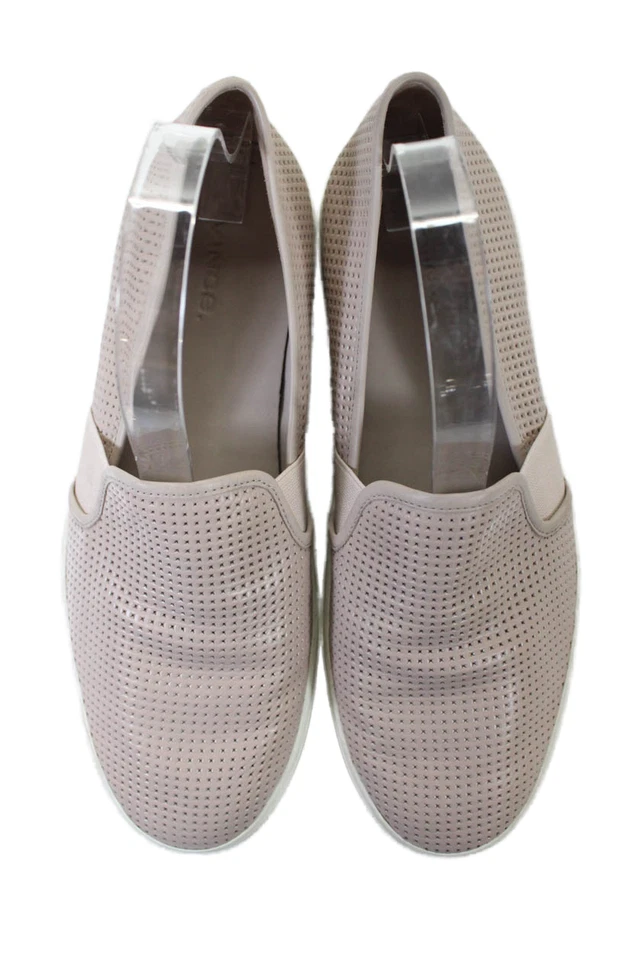 Zapatillas Vince Mujer Cuero Perforadas Deslizables Rosa Desnudo Talla 8 Medianas Foto 2 de 4